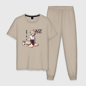 Мужская пижама хлопок с принтом Сильфиетта Грейрат   Реинкарнация безработного в Петрозаводске, 100% хлопок | брюки и футболка прямого кроя, без карманов, на брюках мягкая резинка на поясе и по низу штанин
 | 
