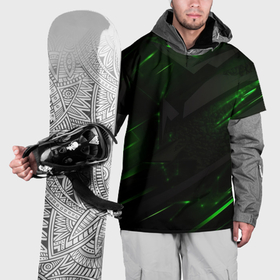 Накидка на куртку 3D с принтом Dark  black green abstract в Курске, 100% полиэстер |  | Тематика изображения на принте: 