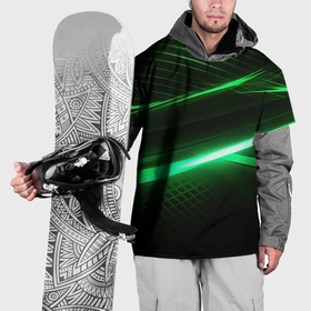 Накидка на куртку 3D с принтом Зеленый неоновый  свет в Курске, 100% полиэстер |  | 