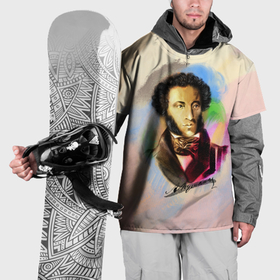 Накидка на куртку 3D с принтом А. Пушкин в Курске, 100% полиэстер |  | 