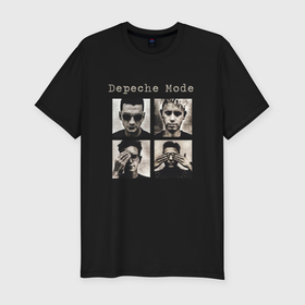 Мужская футболка хлопок Slim с принтом Depeche Mode   Violator Live 01 в Курске, 92% хлопок, 8% лайкра | приталенный силуэт, круглый вырез ворота, длина до линии бедра, короткий рукав | Тематика изображения на принте: 