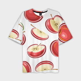 Мужская футболка oversize 3D с принтом Красные яблочки в Тюмени,  |  | Тематика изображения на принте: 
