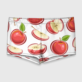 Мужские купальные плавки 3D с принтом Красные яблочки в Кировске, Полиэстер 85%, Спандекс 15% |  | 