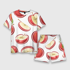 Мужской костюм с шортами 3D с принтом Красные яблочки в Кировске,  |  | 