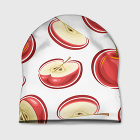 Шапка 3D с принтом Красные яблочки в Кировске, 100% полиэстер | универсальный размер, печать по всей поверхности изделия | 