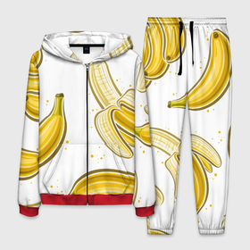 Мужской костюм 3D с принтом Sweety banana в Санкт-Петербурге, 100% полиэстер | Манжеты и пояс оформлены тканевой резинкой, двухслойный капюшон со шнурком для регулировки, карманы спереди | Тематика изображения на принте: 