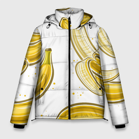 Мужская зимняя куртка 3D с принтом Sweety banana в Санкт-Петербурге, верх — 100% полиэстер; подкладка — 100% полиэстер; утеплитель — 100% полиэстер | длина ниже бедра, свободный силуэт Оверсайз. Есть воротник-стойка, отстегивающийся капюшон и ветрозащитная планка. 

Боковые карманы с листочкой на кнопках и внутренний карман на молнии. | 