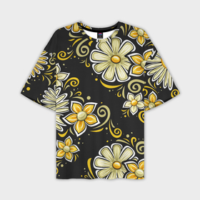 Мужская футболка oversize 3D с принтом Chamomile flowers ,  |  | Тематика изображения на принте: 