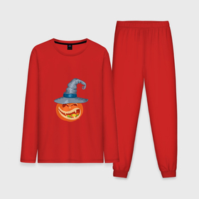 Мужская пижама с лонгсливом хлопок с принтом Тыква на Хэллоуин в шляпе с конфетами ,  |  | 