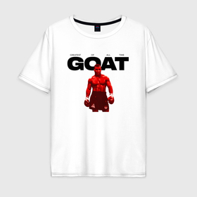 Мужская футболка хлопок Oversize с принтом GOAT   Mike Tyson в Курске, 100% хлопок | свободный крой, круглый ворот, “спинка” длиннее передней части | 