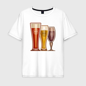 Мужская футболка хлопок Oversize с принтом Пенное пиво в Курске, 100% хлопок | свободный крой, круглый ворот, “спинка” длиннее передней части | Тематика изображения на принте: 