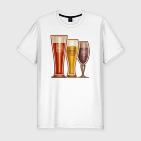 Мужская футболка хлопок Slim с принтом Пенное пиво в Курске, 92% хлопок, 8% лайкра | приталенный силуэт, круглый вырез ворота, длина до линии бедра, короткий рукав | 