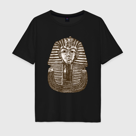 Мужская футболка хлопок Oversize с принтом Статуя Сфинкса в Тюмени, 100% хлопок | свободный крой, круглый ворот, “спинка” длиннее передней части | Тематика изображения на принте: 