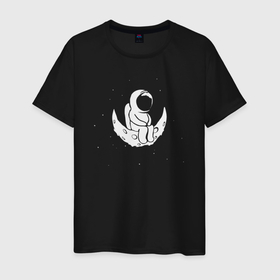 Мужская футболка хлопок с принтом На луне в Кировске, 100% хлопок | прямой крой, круглый вырез горловины, длина до линии бедер, слегка спущенное плечо. | 