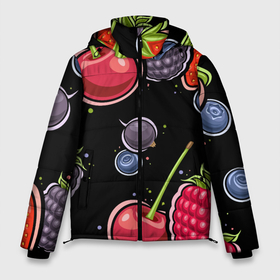 Мужская зимняя куртка 3D с принтом Плоды и ягоды в Петрозаводске, верх — 100% полиэстер; подкладка — 100% полиэстер; утеплитель — 100% полиэстер | длина ниже бедра, свободный силуэт Оверсайз. Есть воротник-стойка, отстегивающийся капюшон и ветрозащитная планка. 

Боковые карманы с листочкой на кнопках и внутренний карман на молнии. | 