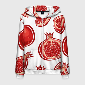 Мужская толстовка 3D на молнии Сочный гранат: в Ухте, 100% полиэстер | длина до линии бедра, манжеты и пояс оформлены мягкой тканевой резинкой, двухслойный капюшон со шнурком для регулировки, спереди молния, по бокам два кармана |