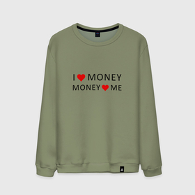 Мужской свитшот хлопок с принтом Надпись Я люблю деньги деньги любят меня , 100% хлопок |  | 