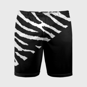 Мужские шорты спортивные с принтом Полосы зебры с черным в Белгороде,  |  | 