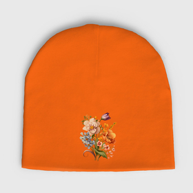 Мужская шапка демисезонная с принтом Приятные цветы постельного тона в Белгороде,  |  | Тематика изображения на принте: 