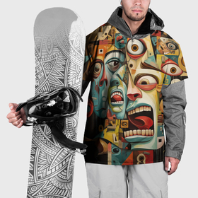 Накидка на куртку 3D с принтом Живопись с лицами в стиле Пабло Пикассо в Белгороде, 100% полиэстер |  | Тематика изображения на принте: 
