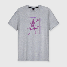 Мужская футболка хлопок Slim с принтом Знак зодиака стрелец скелет в Кировске, 92% хлопок, 8% лайкра | приталенный силуэт, круглый вырез ворота, длина до линии бедра, короткий рукав | 