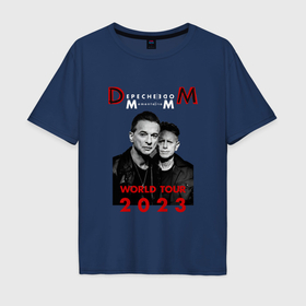 Мужская футболка хлопок Oversize с принтом Depeche Mode   Memento Mori Dave and Martin в Курске, 100% хлопок | свободный крой, круглый ворот, “спинка” длиннее передней части | Тематика изображения на принте: 