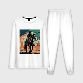 Мужская пижама с лонгсливом хлопок с принтом Ковбой на лошади в Екатеринбурге,  |  | 