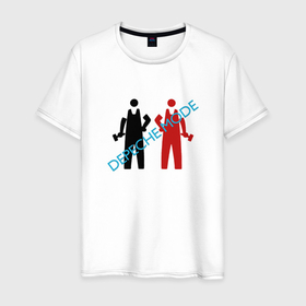 Мужская футболка хлопок с принтом Depeche Mode   Get The Balance Right в Петрозаводске, 100% хлопок | прямой крой, круглый вырез горловины, длина до линии бедер, слегка спущенное плечо. | 