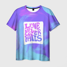 Мужская футболка 3D с принтом Love neve fails в Курске, 100% полиэфир | прямой крой, круглый вырез горловины, длина до линии бедер | Тематика изображения на принте: 