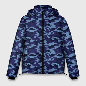 Мужская зимняя куртка 3D с принтом Камуфляж охрана синий , верх — 100% полиэстер; подкладка — 100% полиэстер; утеплитель — 100% полиэстер | длина ниже бедра, свободный силуэт Оверсайз. Есть воротник-стойка, отстегивающийся капюшон и ветрозащитная планка. 

Боковые карманы с листочкой на кнопках и внутренний карман на молнии. | 