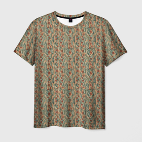 Мужская футболка 3D с принтом Цветочные лианы бесконечность в Кировске, 100% полиэфир | прямой крой, круглый вырез горловины, длина до линии бедер | 