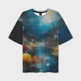 Мужская футболка oversize 3D с принтом Абстрактная живопись в стиле импрессионизма в Курске,  |  | 