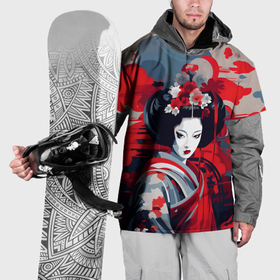 Накидка на куртку 3D с принтом Geisha vector style в Петрозаводске, 100% полиэстер |  | Тематика изображения на принте: 