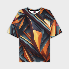 Мужская футболка oversize 3D с принтом Разноцветная  3D геометрия узоров метавселенной в Тюмени,  |  | 