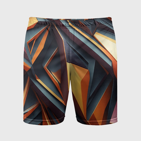 Мужские шорты спортивные с принтом Разноцветная  3D геометрия узоров метавселенной в Тюмени,  |  | 
