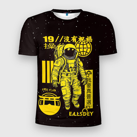 Мужская футболка 3D Slim с принтом space   japan style в Тюмени, 100% полиэстер с улучшенными характеристиками | приталенный силуэт, круглая горловина, широкие плечи, сужается к линии бедра | 