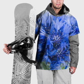 Накидка на куртку 3D с принтом Цветы васильки в Тюмени, 100% полиэстер |  | Тематика изображения на принте: 