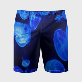 Мужские шорты спортивные с принтом медузы голубого цвета в Екатеринбурге,  |  | 