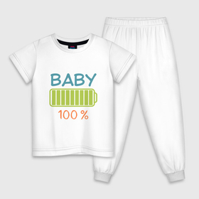 Детская пижама хлопок с принтом Сто процентов заряжен малыш в Курске, 100% хлопок |  брюки и футболка прямого кроя, без карманов, на брюках мягкая резинка на поясе и по низу штанин
 | Тематика изображения на принте: 