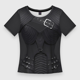 Женская футболка 3D Slim с принтом Кожаная броня корсет в стиле стимпанк в Курске,  |  | 