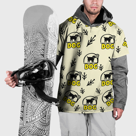 Накидка на куртку 3D с принтом Дог силуэт собаки и веточка в Петрозаводске, 100% полиэстер |  | 