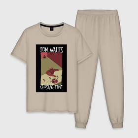 Мужская пижама хлопок с принтом Tom Waits   Closing Time в Белгороде, 100% хлопок | брюки и футболка прямого кроя, без карманов, на брюках мягкая резинка на поясе и по низу штанин
 | 