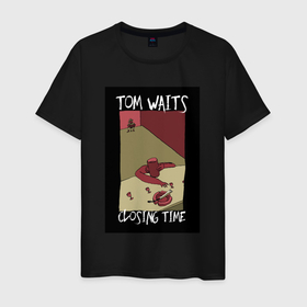 Мужская футболка хлопок с принтом Tom Waits   Closing Time в Белгороде, 100% хлопок | прямой крой, круглый вырез горловины, длина до линии бедер, слегка спущенное плечо. | 