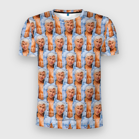 Мужская футболка 3D Slim с принтом Паттерн   Райан Гослинг в Екатеринбурге, 100% полиэстер с улучшенными характеристиками | приталенный силуэт, круглая горловина, широкие плечи, сужается к линии бедра | 