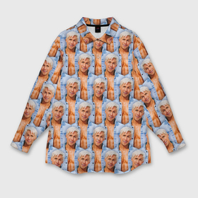Женская рубашка oversize 3D с принтом Паттерн   Райан Гослинг в Кировске,  |  | 