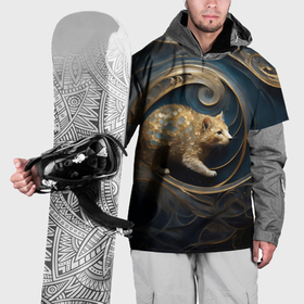 Накидка на куртку 3D с принтом Абстрактный зверёк в золотистых пятнах в Кировске, 100% полиэстер |  | 