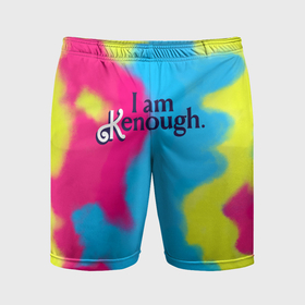Мужские шорты спортивные с принтом I Am Kenough Tie Dye в Кировске,  |  | Тематика изображения на принте: 