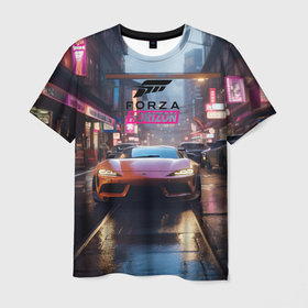 Мужская футболка 3D с принтом Forza Horizon  game в Курске, 100% полиэфир | прямой крой, круглый вырез горловины, длина до линии бедер | 