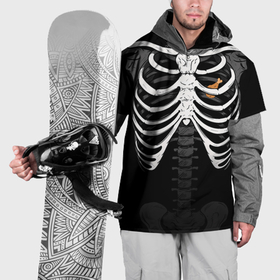 Накидка на куртку 3D с принтом Скелет: ребра и куриная ножка в Кировске, 100% полиэстер |  | Тематика изображения на принте: 