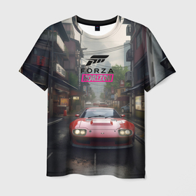 Мужская футболка 3D с принтом Forza Horizon    game в Курске, 100% полиэфир | прямой крой, круглый вырез горловины, длина до линии бедер | 